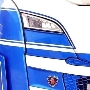 Scania Grill Cover R/S Series with Spotlights Visible